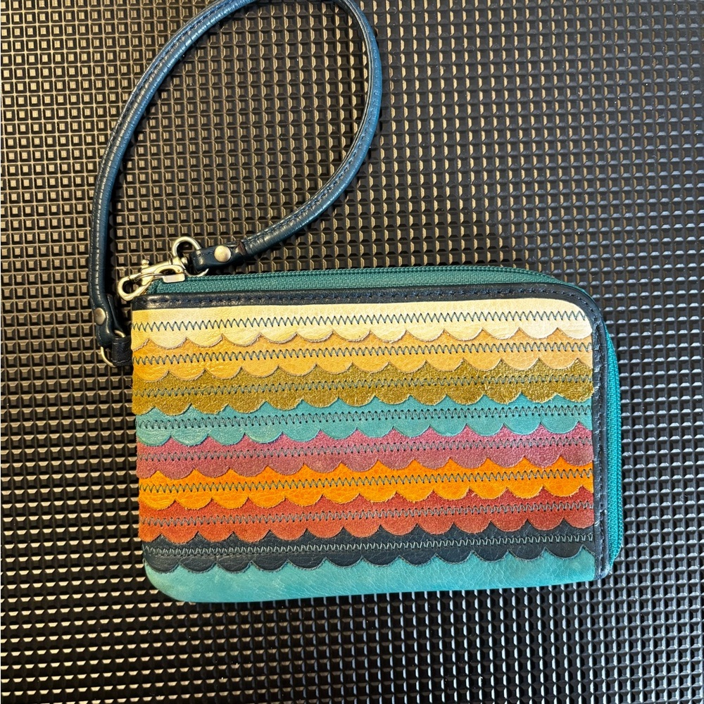 Fossil Multicolor Scallop Leather Wristlet